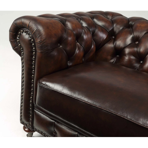 brauner lederner amerikanischer stuhl wohnzimmer chesterfield sofa